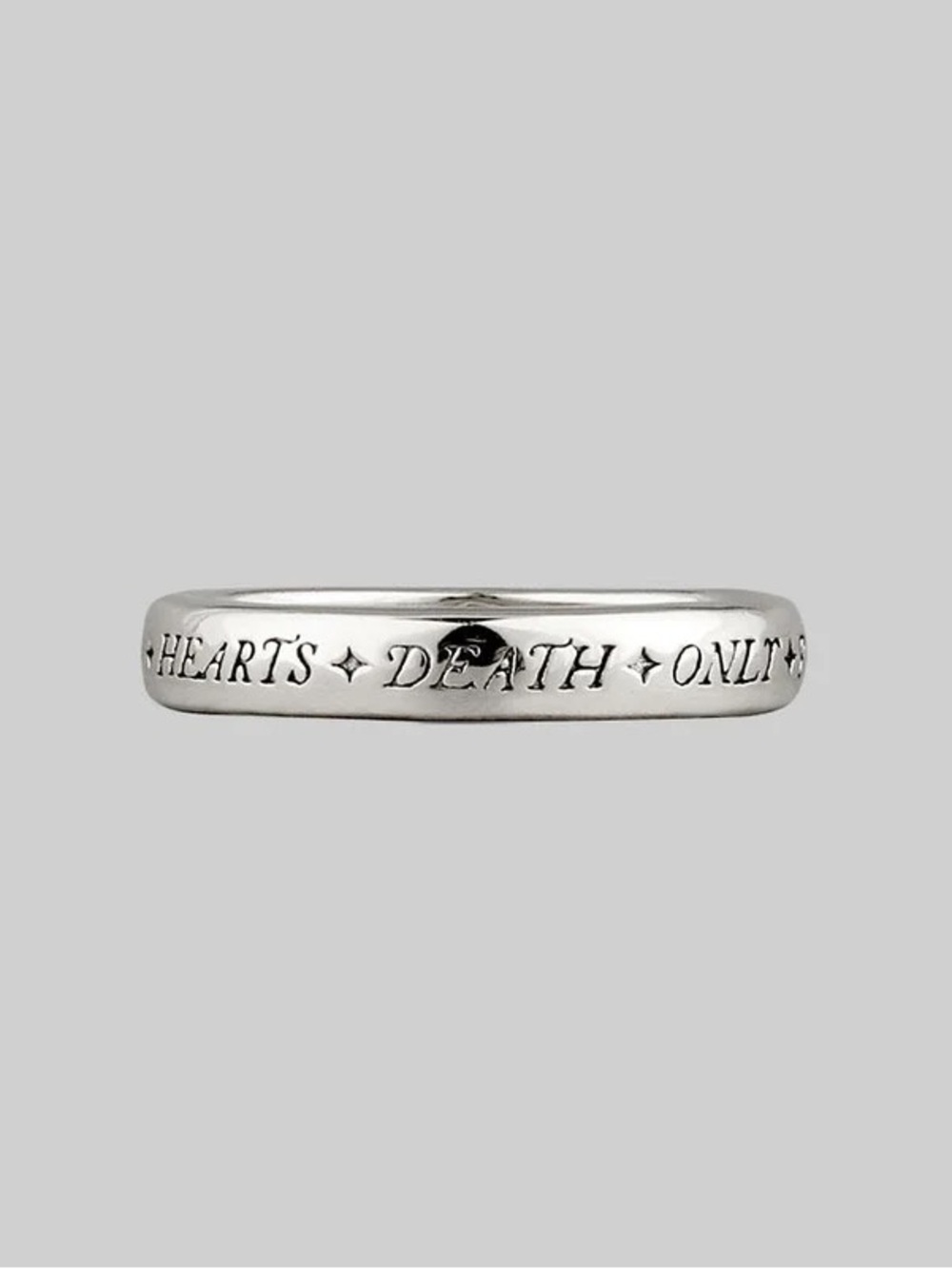 Regal Rose Sterling Silver Posie Ring “United Hearts Only Death Parts”